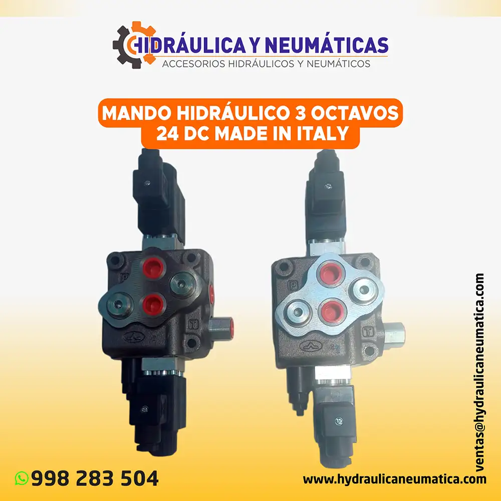 Mando hidraulico 3 Octavos 24DC, Made in Italy