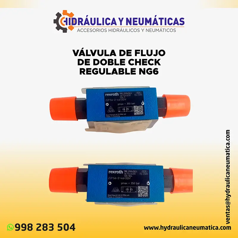 Valvula de Flujo de Doble Check Regulable NG6